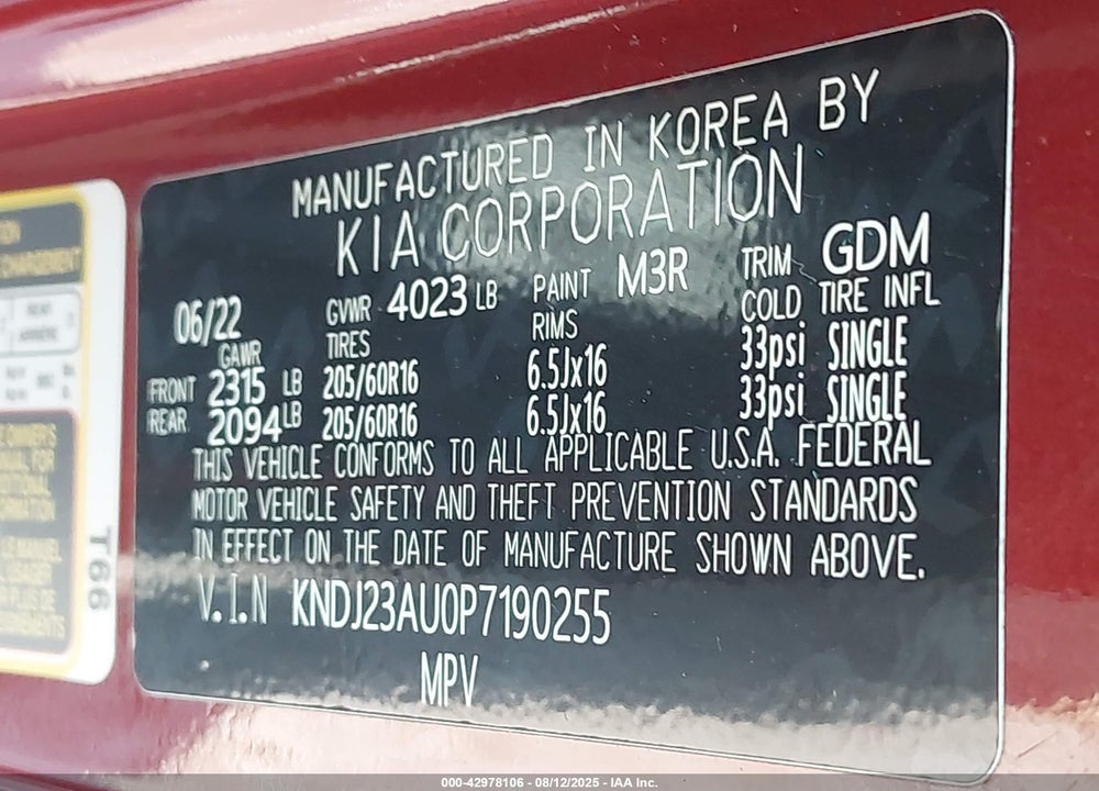 2023 KIA SOUL VIN: KNDJ23AU0P7190255