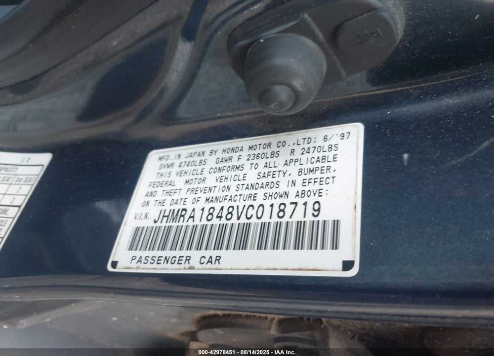 1997 HONDA ODYSSEY LX VIN: JHMRA1848VC018719