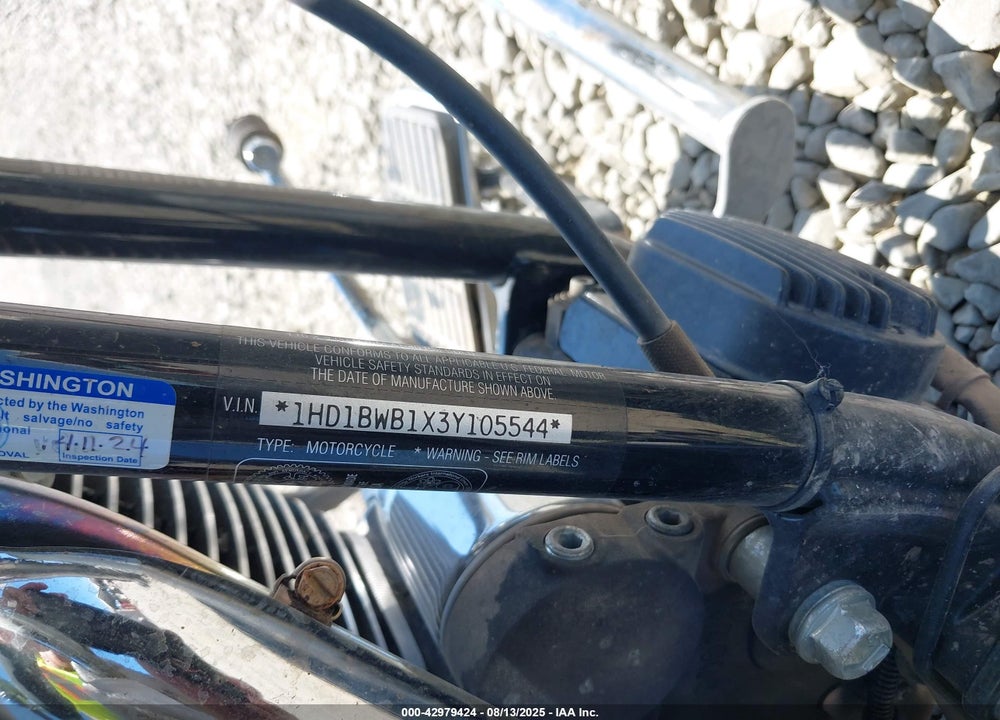 2003 HARLEY-DAVIDSON FLSTCI VIN: 1HD1BWB1X3Y105544