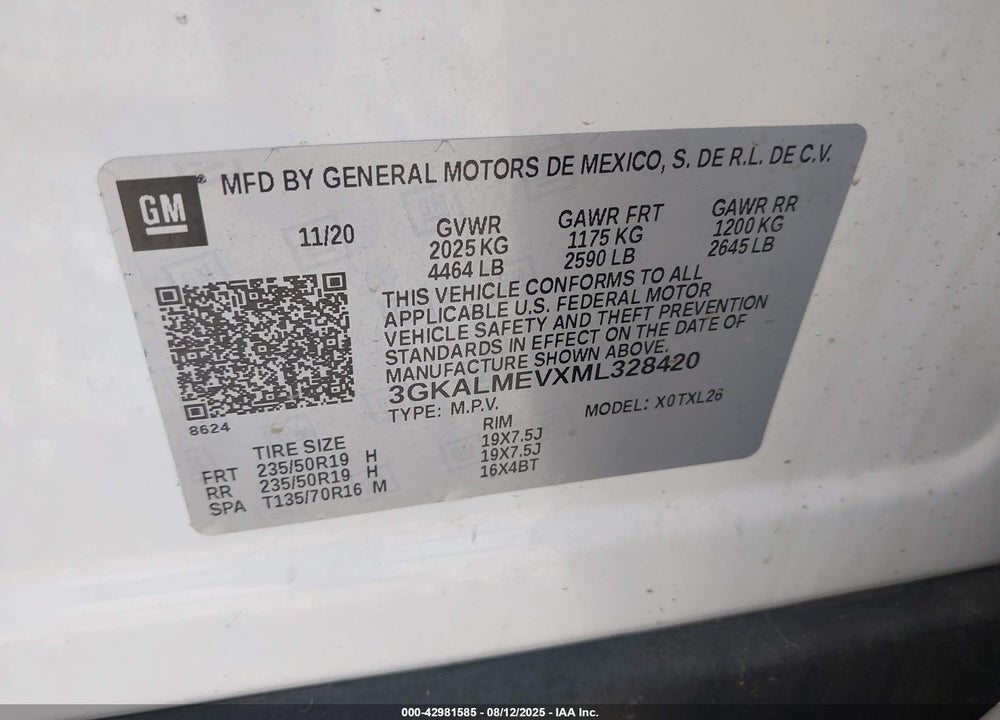 2021 GMC TERRAIN FWD SLE VIN: 3GKALMEVXML328420