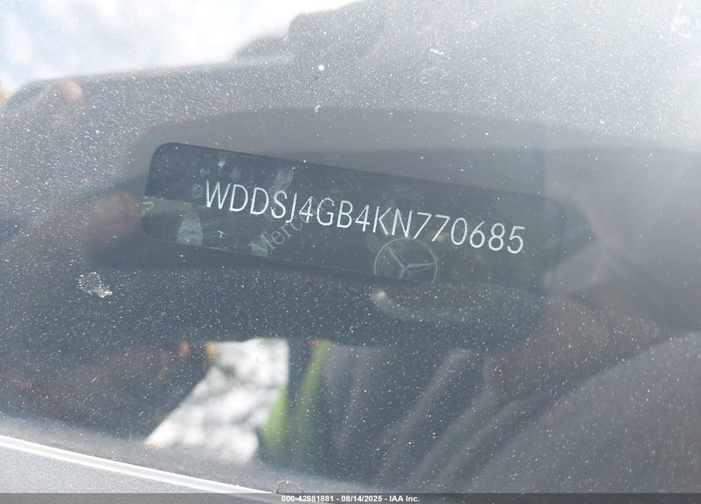 2019 MERCEDES-BENZ CLA-CLASS VIN: WDDSJ4GB4KN770685