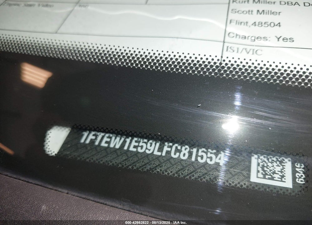2020 FORD F-150 VIN: 1FTEW1E59LFC81554