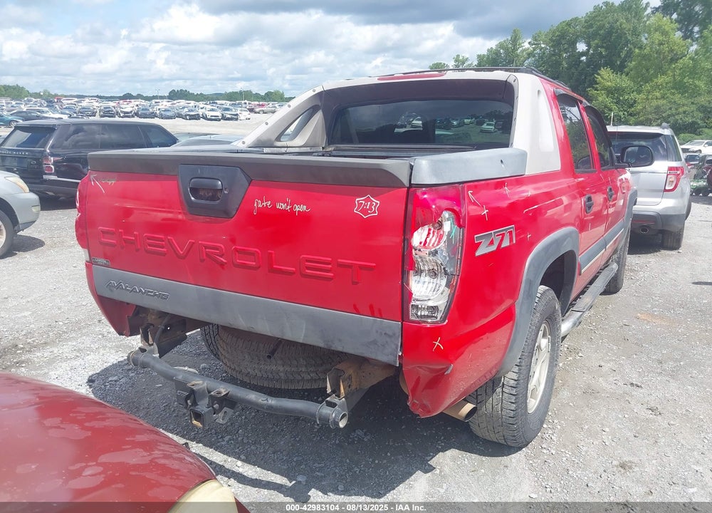 2003 CHEVROLET AVALANCHE 1500 VIN: 3GNEK13T53G266360