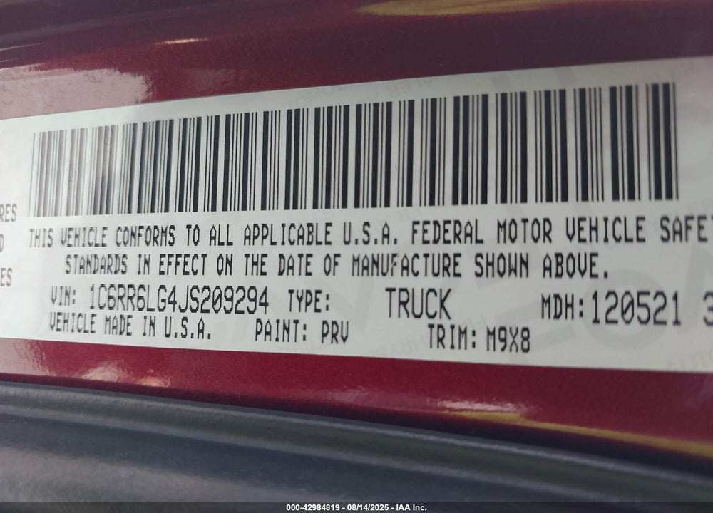 2018 RAM 1500 VIN: 1C6RR6LG4JS209294