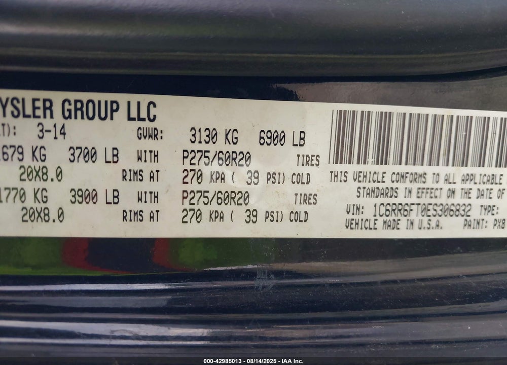 2014 RAM 1500 EXPRESS VIN: 1C6RR6FT0ES306832