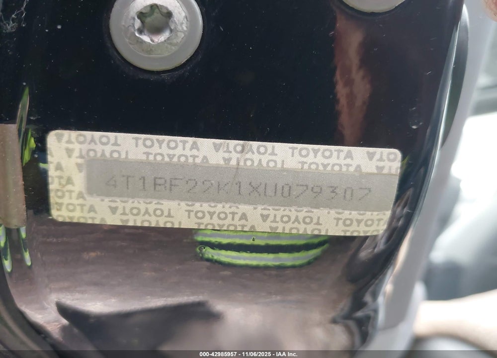 2000 TOYOTA CAMRY LE VIN: JT2BG22K1Y0433460