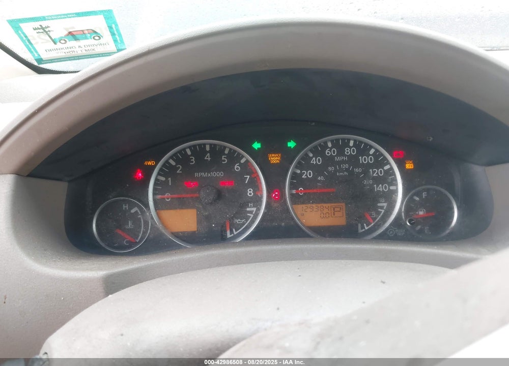 2008 NISSAN PATHFINDER SE VIN: 5N1AR18B08C609875