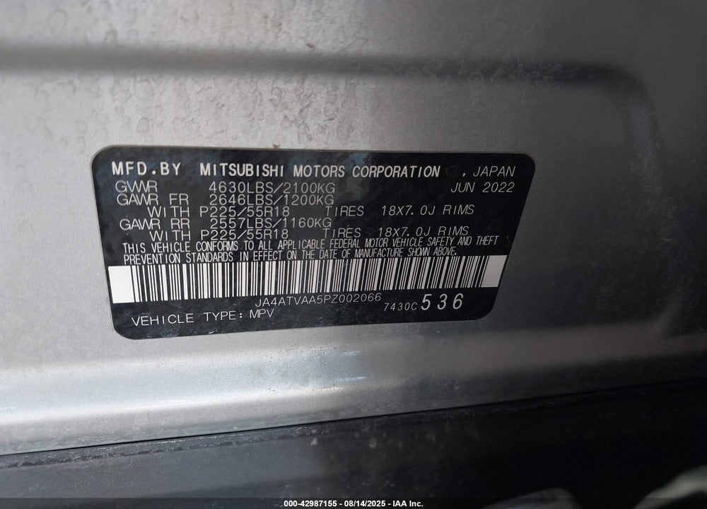 2023 MITSUBISHI ECLIPSE VIN: JA4ATVAA5PZ002066