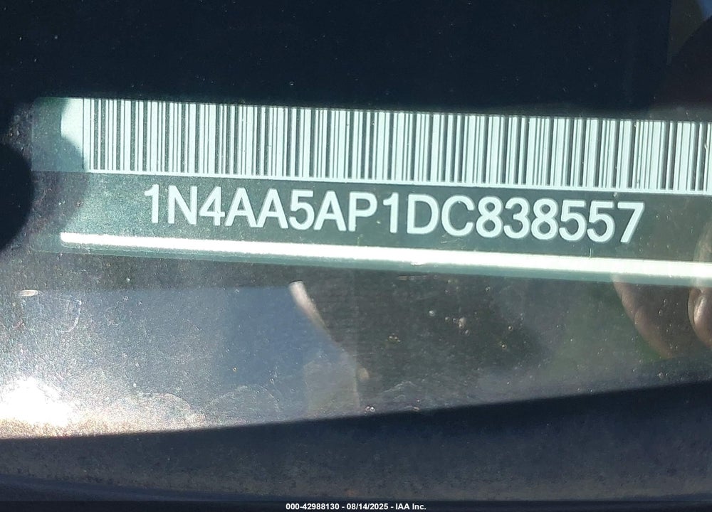 2013 NISSAN MAXIMA VIN: 1N4AA5AP1DC838557