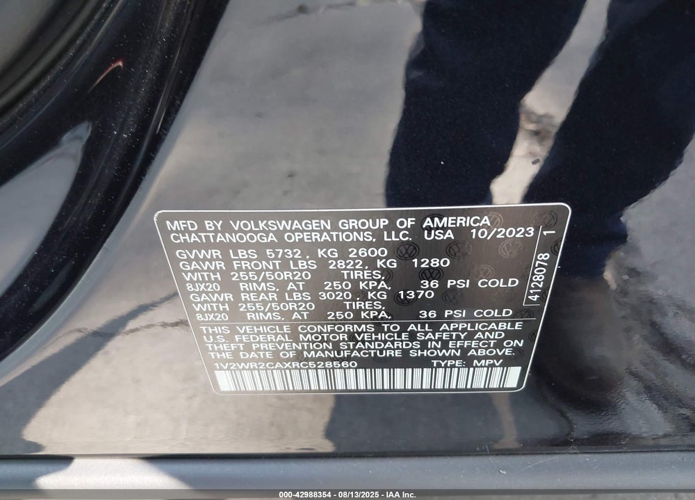 2024 VOLKSWAGEN ATLAS VIN: 1V2WR2CAXRC528560