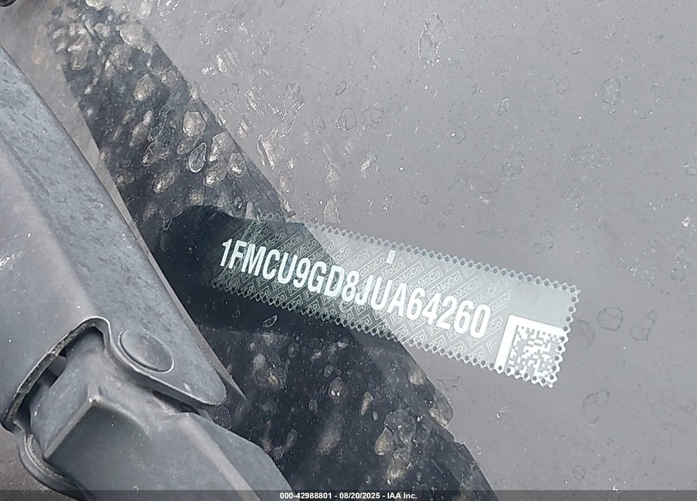 2018 FORD ESCAPE VIN: 1FMCU9GD8JUA64260