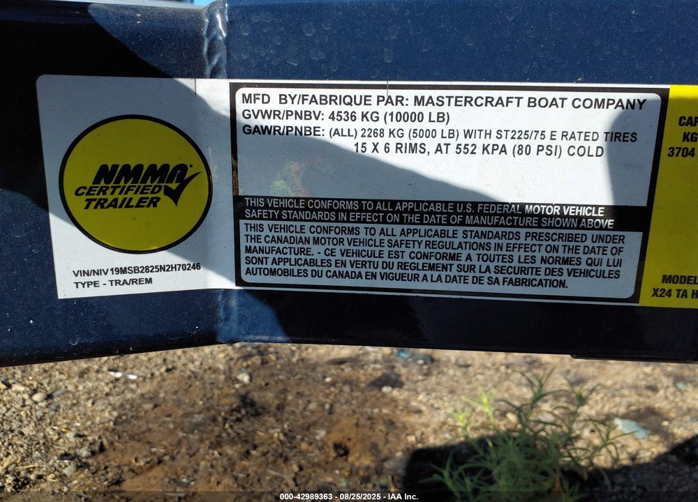 2022 MASTERCRAFT OTHER VIN: MBCPHRJ4D222