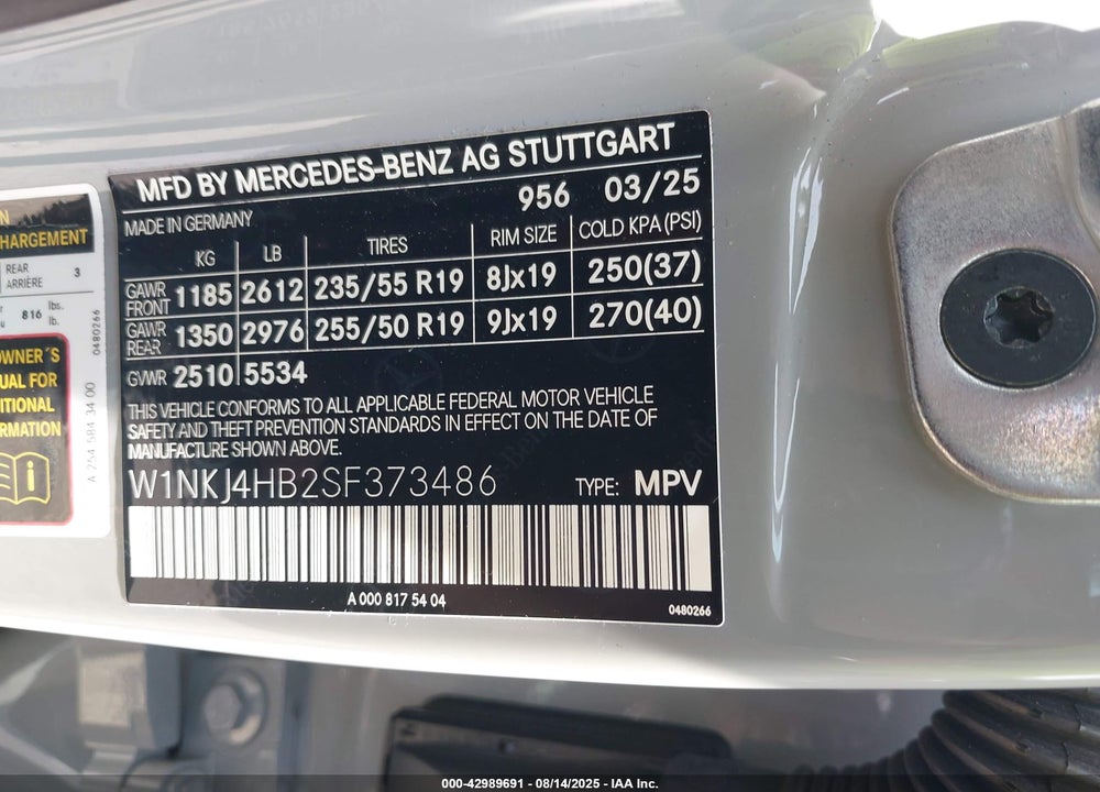 2025 MERCEDES-BENZ GLC 300 4MATIC COUPE VIN: W1NKJ4HB2SF373486