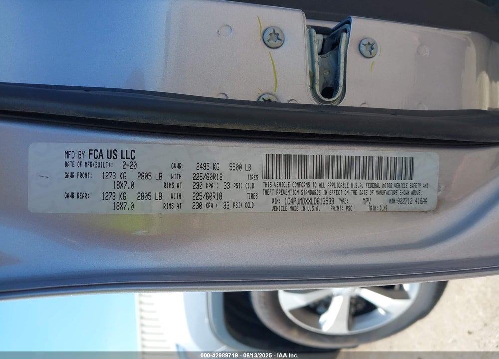 2020 JEEP CHEROKEE VIN: 1C4PJMDXXLD613539