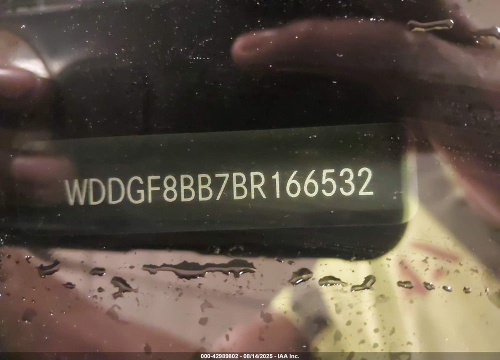 2011 MERCEDES-BENZ C CLASS VIN: WDDGF8BB7BR166532