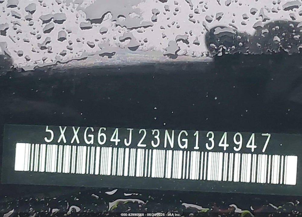 2022 KIA K5 VIN: 5XXG64J23NG134947