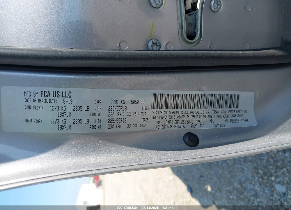 2020 JEEP CHEROKEE VIN: 1C4PJLDB6LD505076