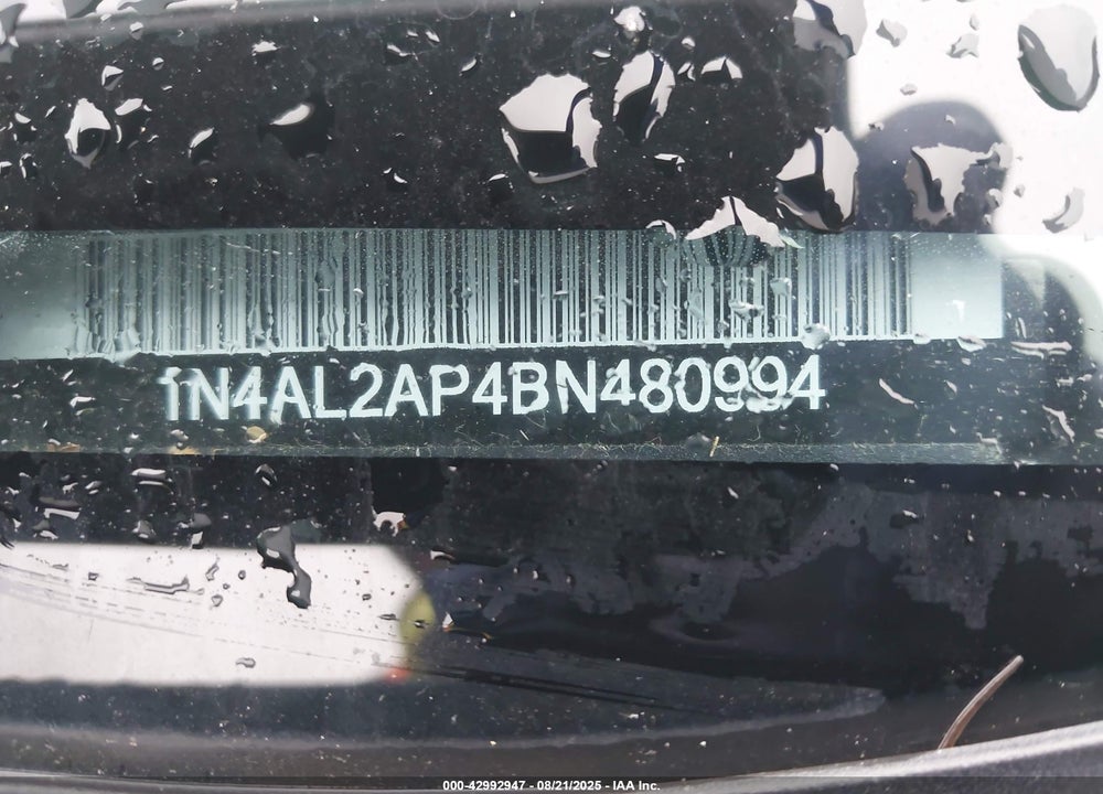 2011 NISSAN ALTIMA VIN: 1N4AL2AP4BN480994
