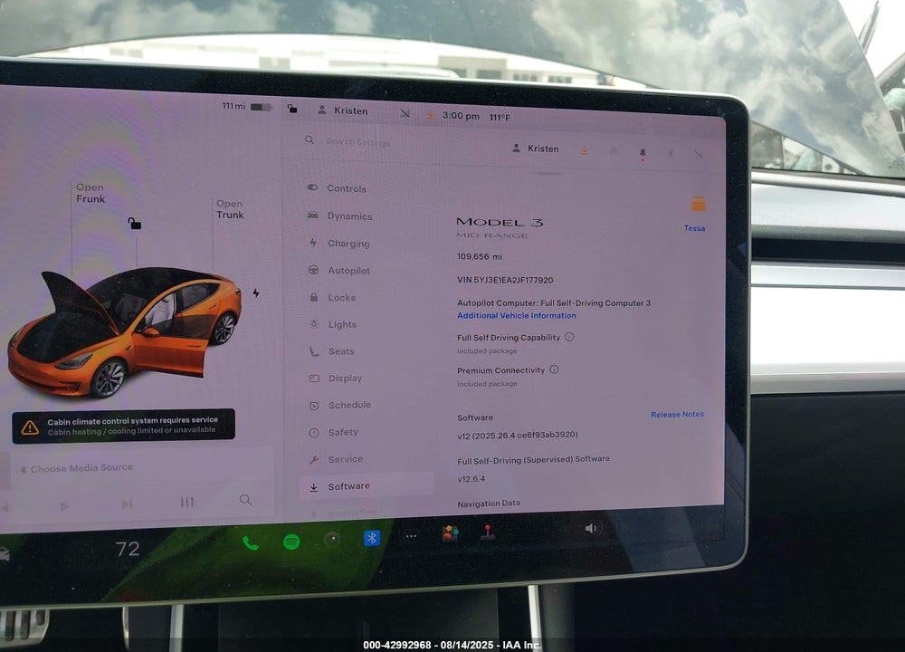 2018 TESLA MODEL 3 VIN: 5YJ3E1EA2JF177920