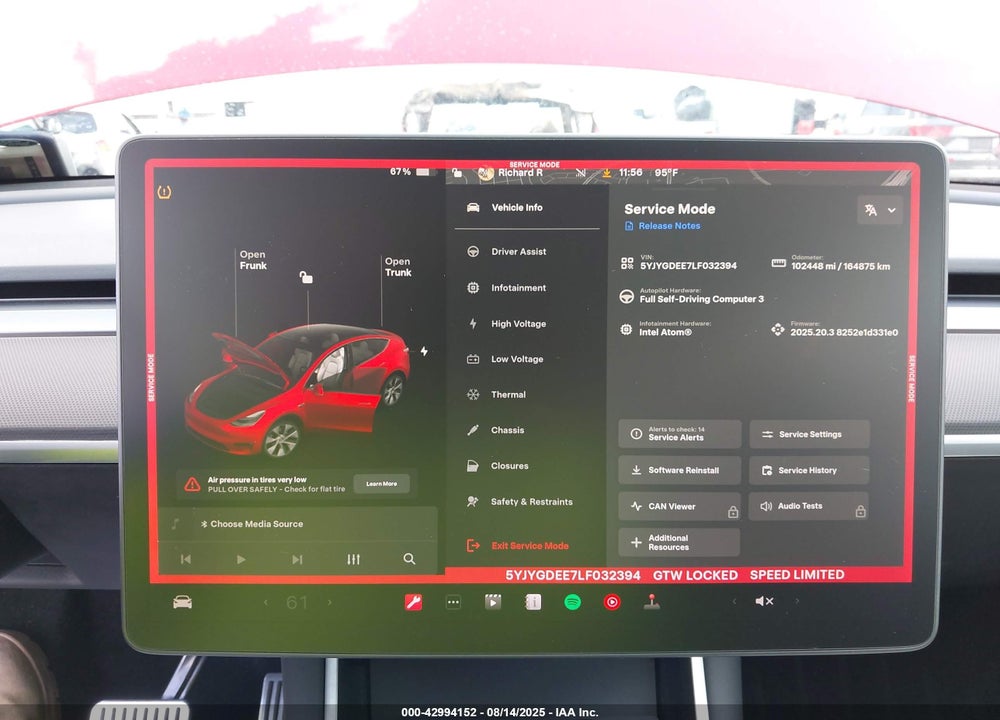 2020 TESLA MODEL Y VIN: 5YJYGDEE7LF032394