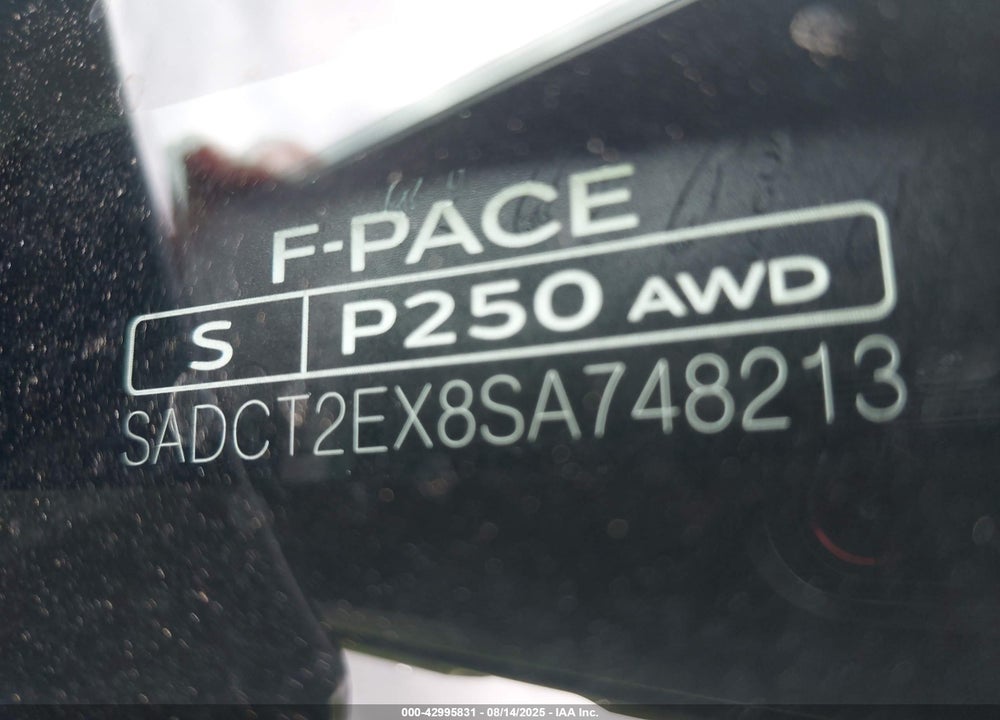 2025 JAGUAR F-PACE VIN: SADCT2EX8SA748213