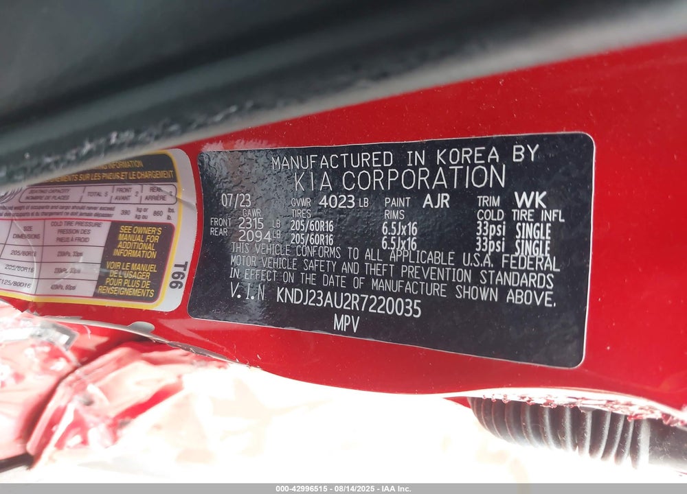 2024 KIA SOUL VIN: KNDJ23AU2R7220035