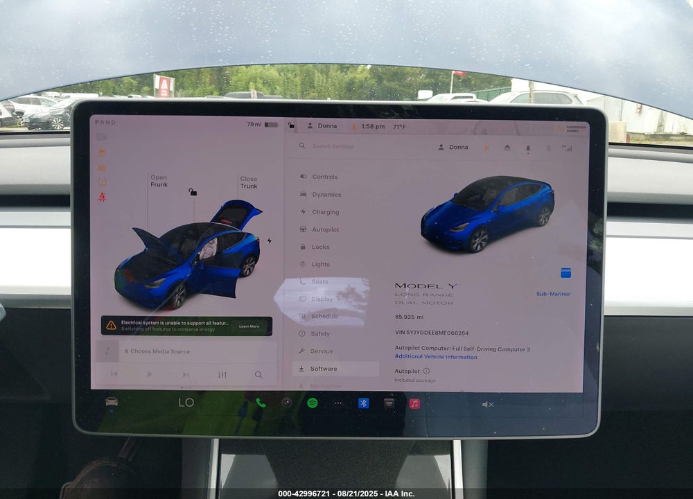 2021 TESLA MODEL Y VIN: 5YJYGDEE8MF066264