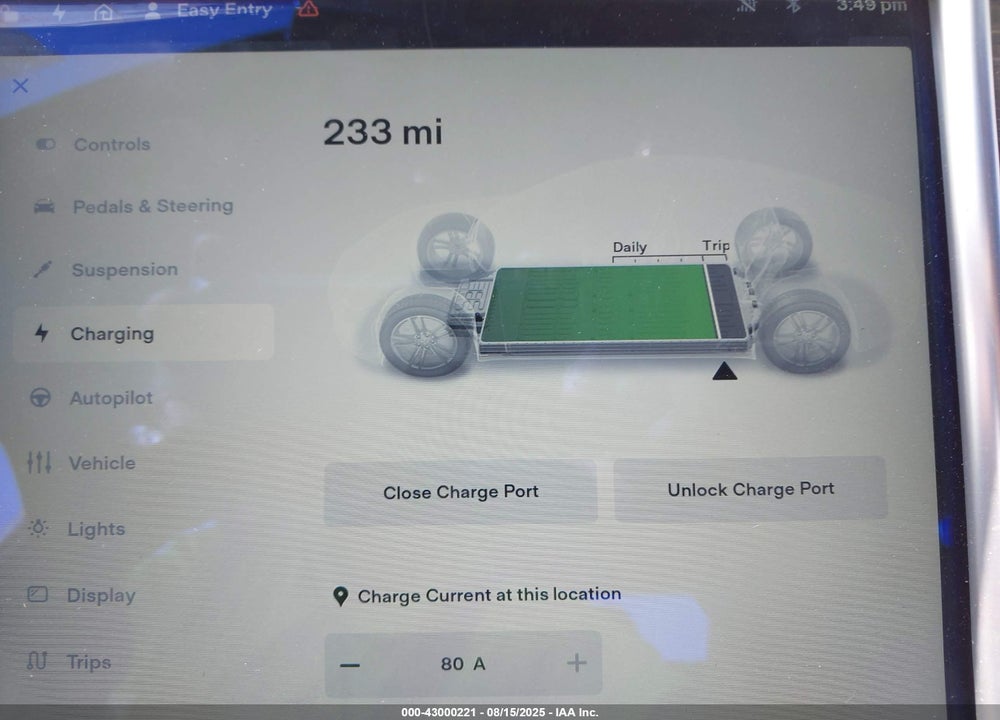 2015 TESLA MODEL S 70D/85D/P85D VIN: 5YJSA1E2XFF108268