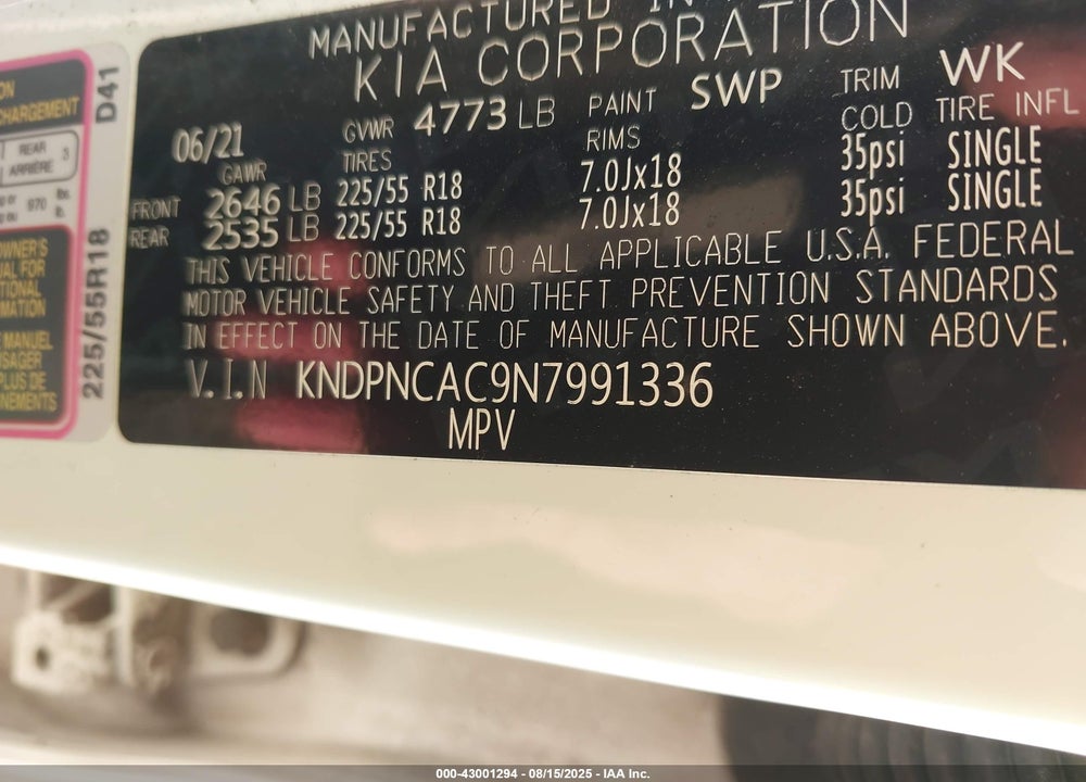 2022 KIA SPORTAGE EX VIN: KNDPNCAC9N7991336