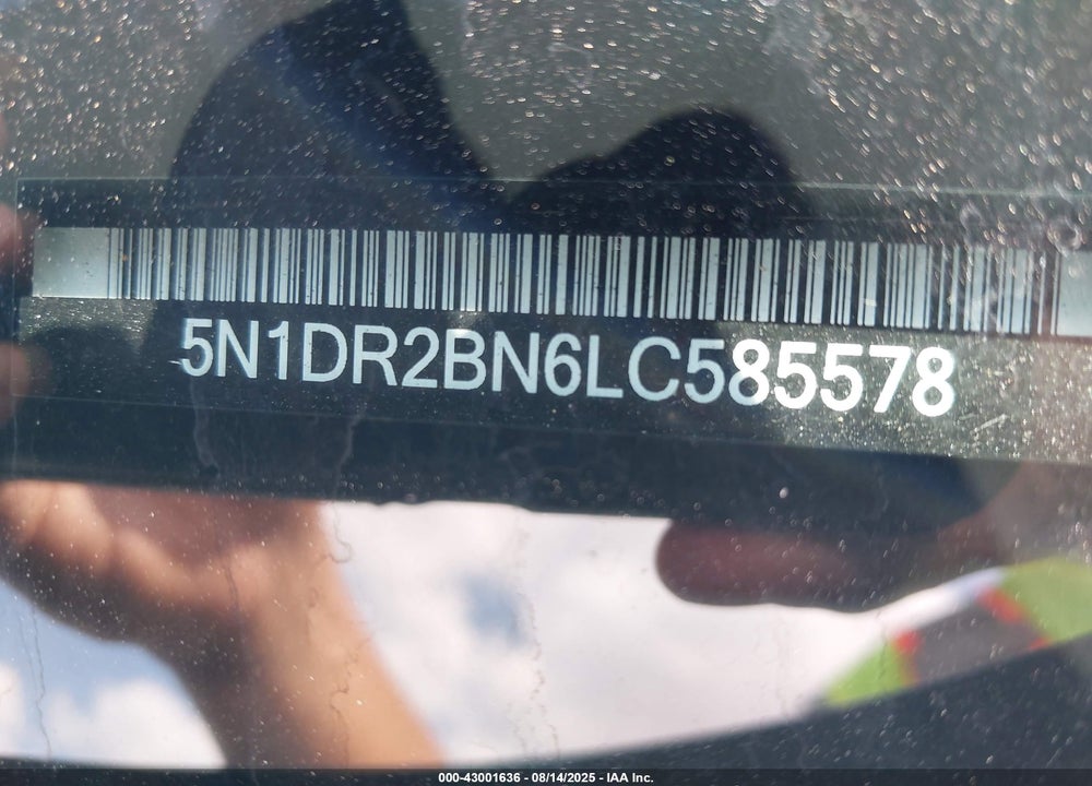 2020 NISSAN PATHFINDER VIN: 5N1DR2BN6LC585578