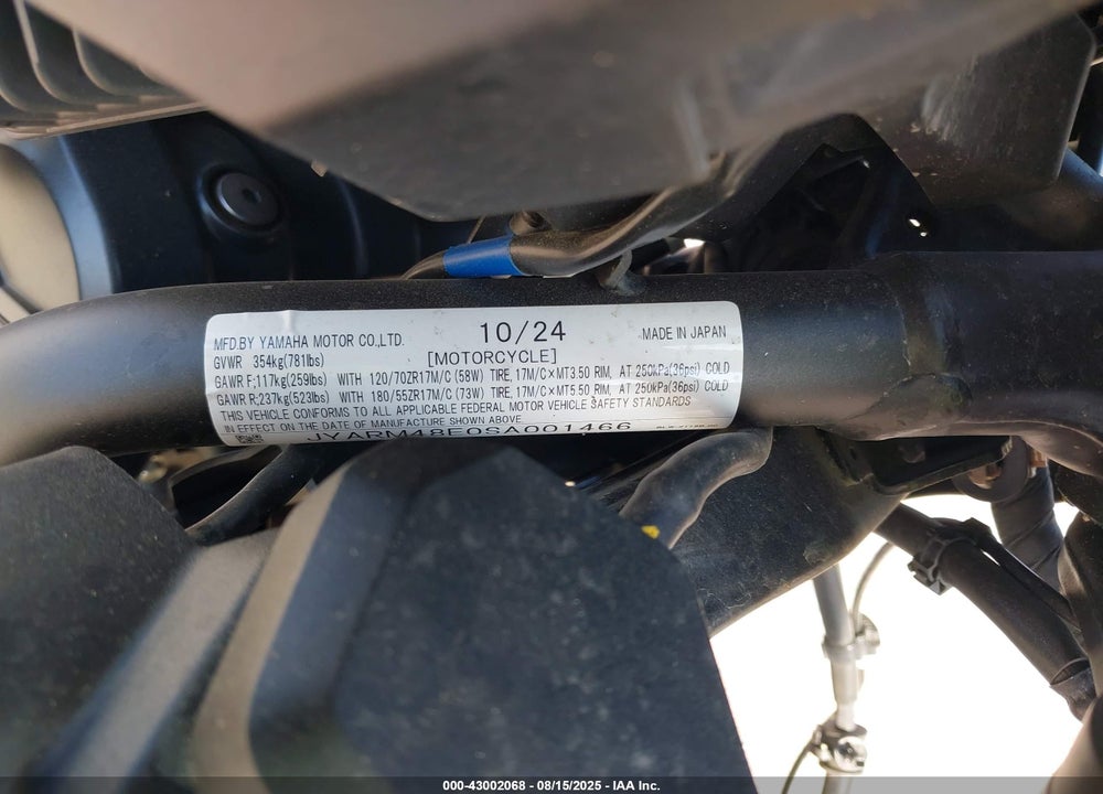 2025 YAMAHA MTN690 VIN: JYARM48E0SA001466