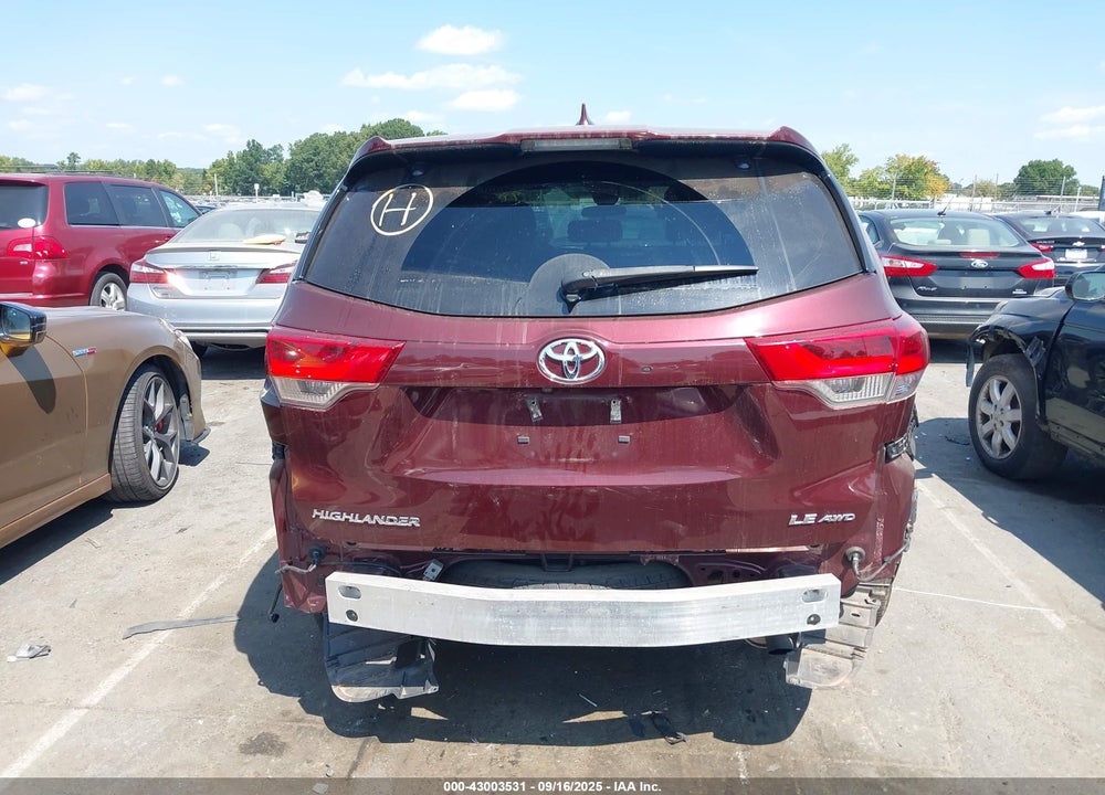 2019 TOYOTA HIGHLANDER LE PLUS VIN: 5TDBZRFH9KS954164