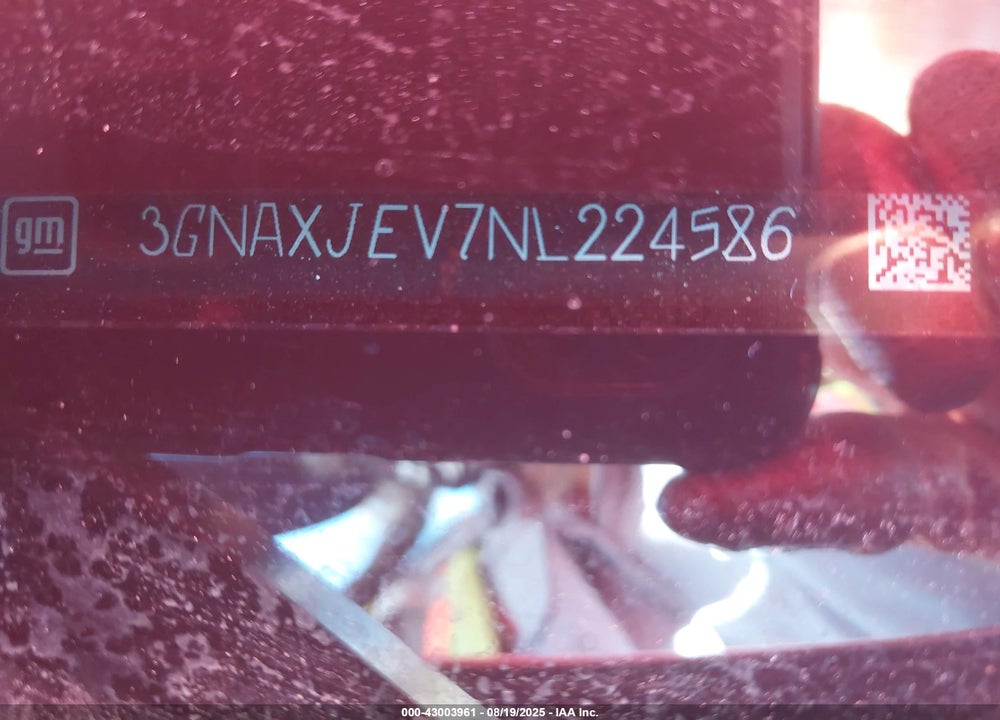 2022 CHEVROLET EQUINOX VIN: 3GNAXJEV7NL224586