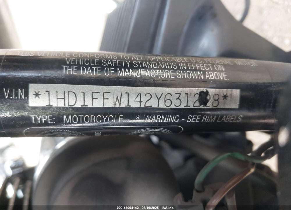 2002 HARLEY-DAVIDSON FLHTCI VIN: 1HD1FFW142Y631228