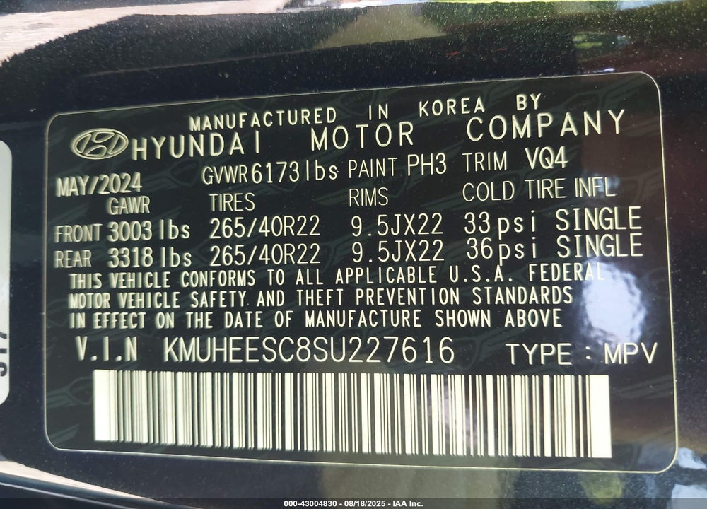 2025 GENESIS GV80 VIN: KMUHEESC8SU227616