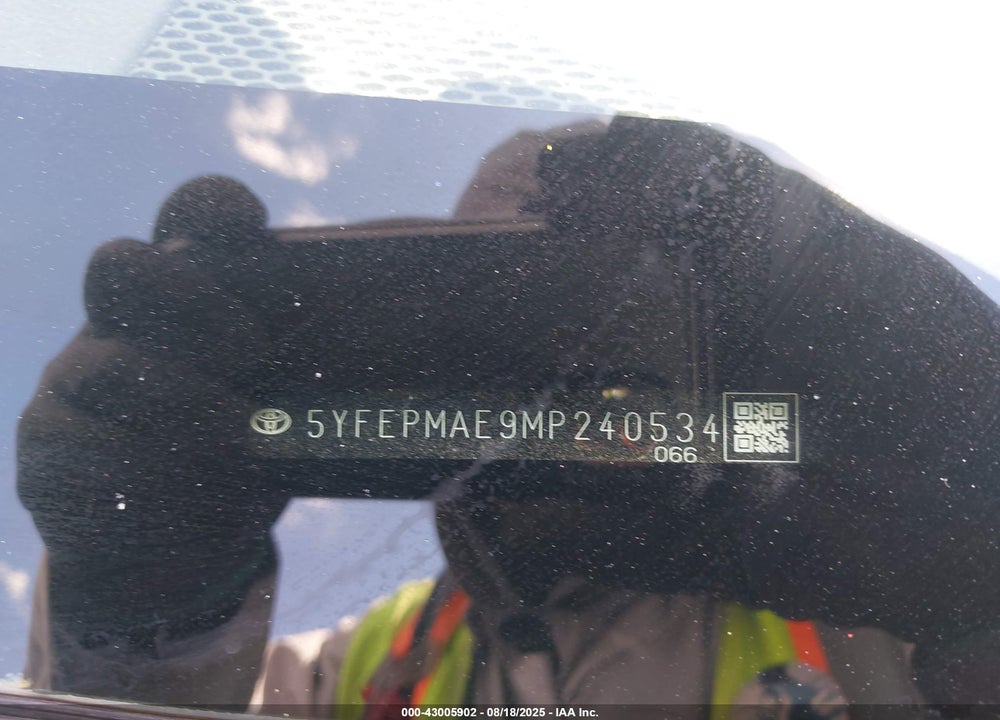 2021 TOYOTA COROLLA VIN: 5YFEPMAE9MP240534