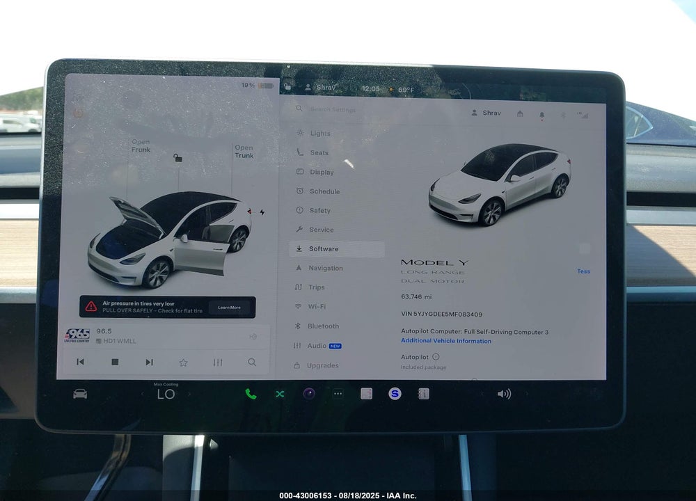 2021 TESLA MODEL Y VIN: 5YJYGDEE5MF083409