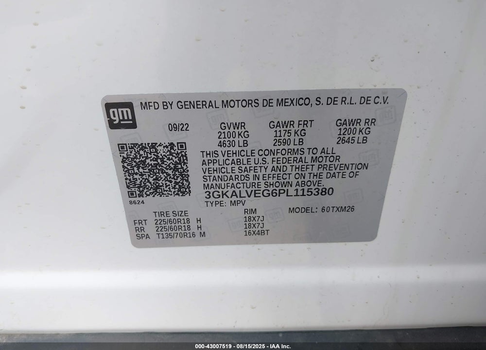 2023 GMC TERRAIN AWD SLT VIN: 3GKALVEG6PL115380