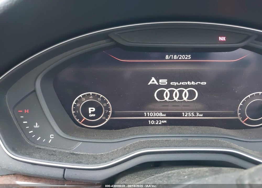 2018 AUDI A5 VIN: WAU2NGF52JN020919