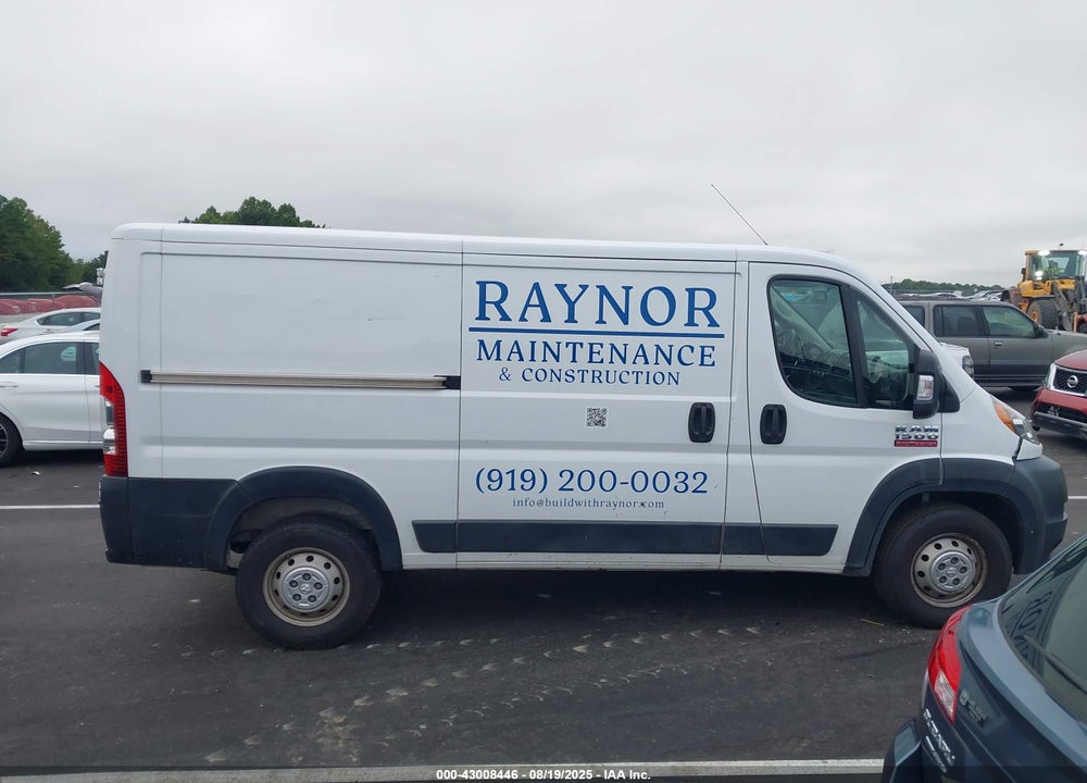 2019 RAM PROMASTER 1500 LOW ROOF 136 WB VIN: 3C6TRVAGXKE505508