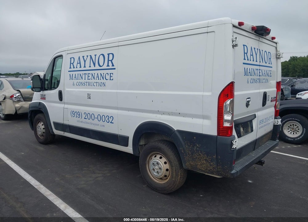 2019 RAM PROMASTER 1500 LOW ROOF 136 WB VIN: 3C6TRVAGXKE505508