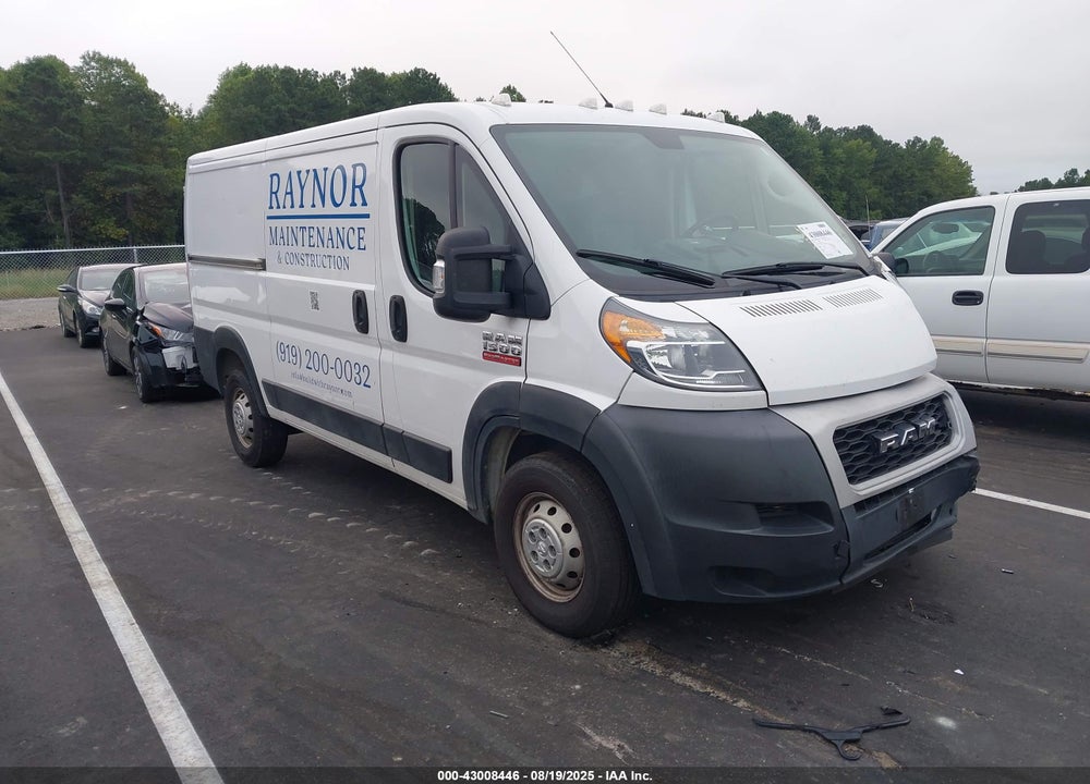 2019 RAM PROMASTER 1500 LOW ROOF 136 WB VIN: 3C6TRVAGXKE505508