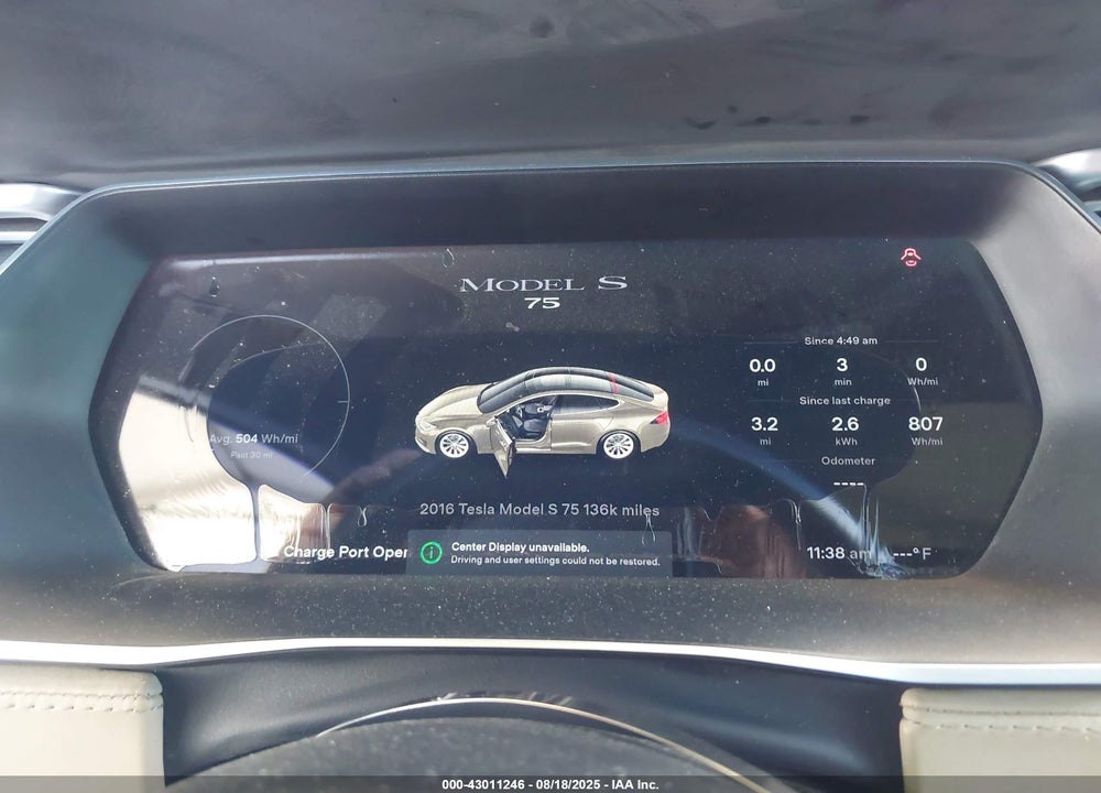 2016 TESLA MODEL S VIN: 5YJSA1E11GF159540