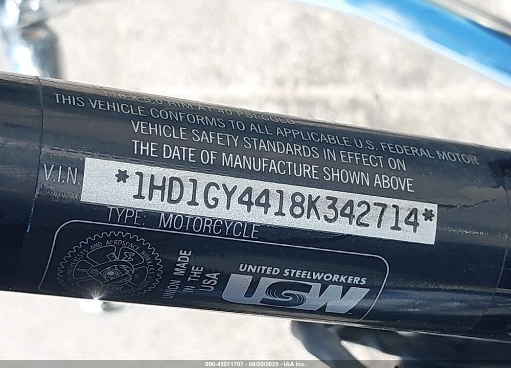 2008 HARLEY-DAVIDSON FXDF VIN: 1HD1GY4418K342714