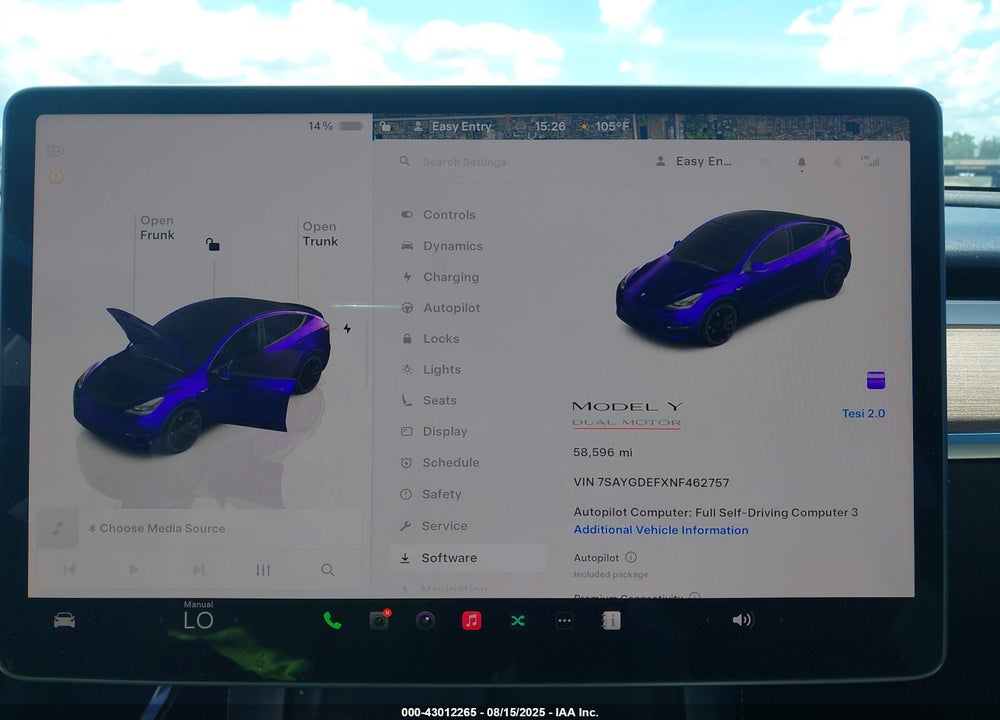 2022 TESLA MODEL Y VIN: 7SAYGDEFXNF462757