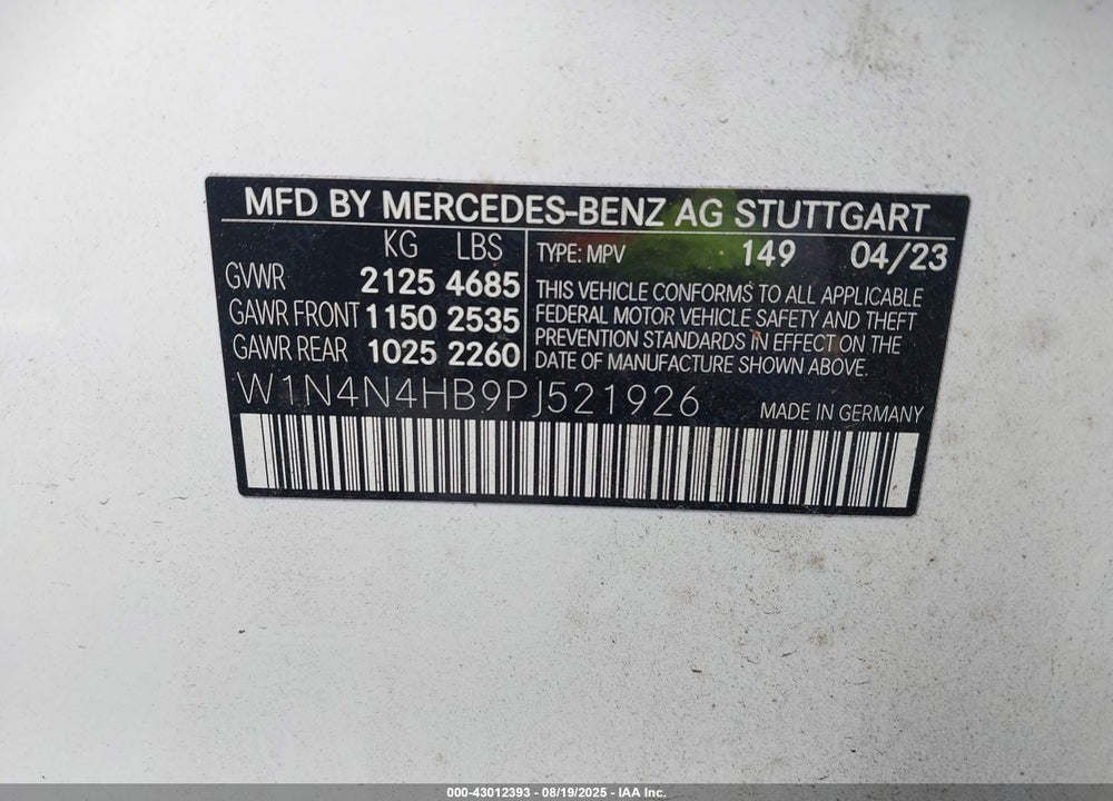 2023 MERCEDES-BENZ GLA 250 4MATIC VIN: W1N4N4HB9PJ521926