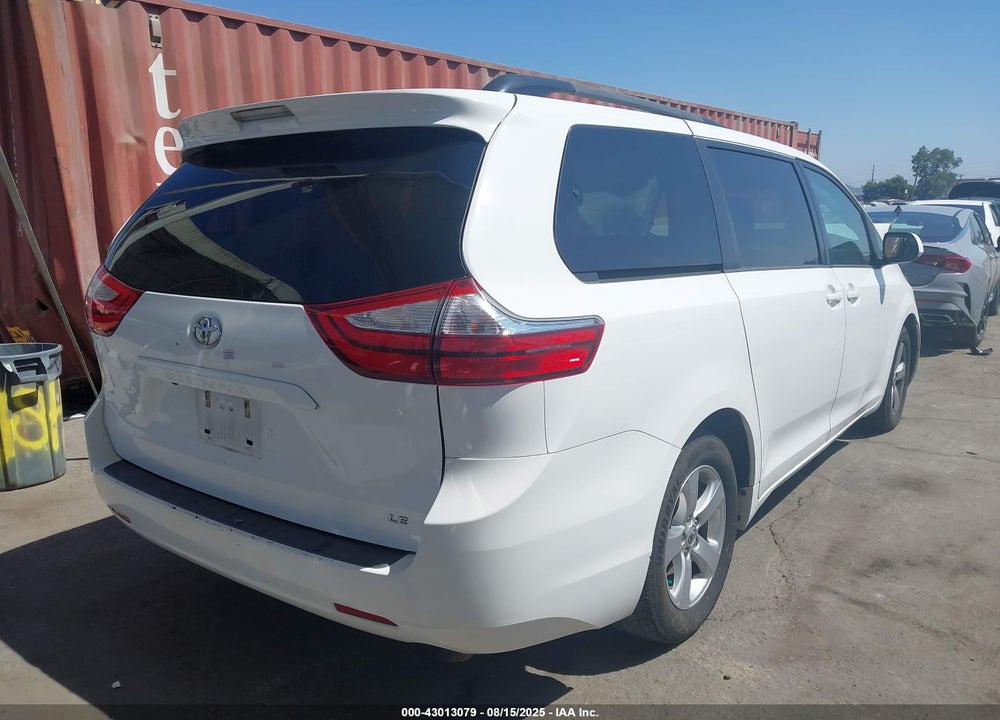 2016 TOYOTA SIENNA LE 8 PASSENGER VIN: 5TDKK3DCXGS722513
