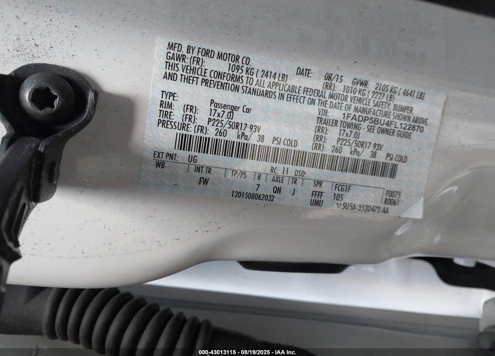 2015 FORD C-MAX VIN: 1FADP5BU4FL122870