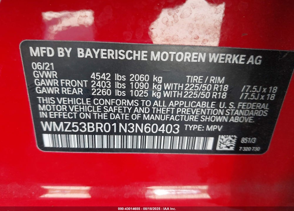 2022 MINI COUNTRYMAN COOPER S VIN: WMZ53BR01N3N60403