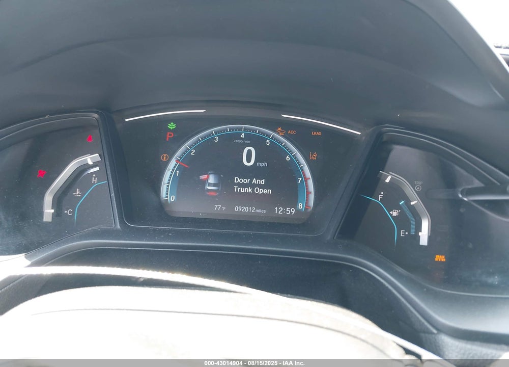 2019 HONDA CIVIC VIN: 2HGFC2F63KH503255
